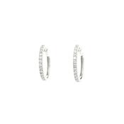 0.46ct Natural Diamond Set Hoop Earrings in 9ct White Gold