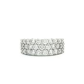 2.04ct Fvs 3 Row Brilliant Cut Natural Diamond Dress Ring In 18ct White Gold image