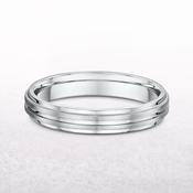 4mm Satin &amp; Polished Gents Wedding Band In 9ct White Gold - P