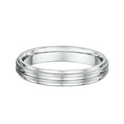 4mm Satin &amp; Polished Gents Wedding Band In 9ct White Gold - P