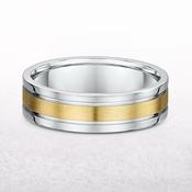 6mm Two Tone Gents Wedding Band In 9ct Gold - P