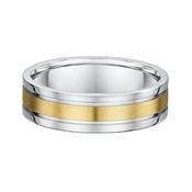 6mm Two Tone Gents Wedding Band In 9ct Gold - P
