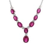 9.60ct Rubellite &amp; 1.01ct Natural Diamond Necklet in 18ct White Gold