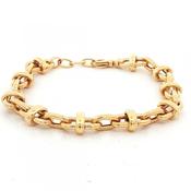 9ct Yellow Gold Oval Tube Style Link Chain Bracelet image