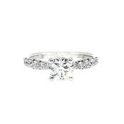 1.25ct F VS1 Certified Solitaire Natural Diamond with Diamond Shoulders Set in 18ct White Gold image