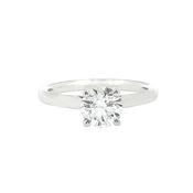 1.00ct F VS2 GIA Certified Round Natural Diamond Solitaire 18ct White Gold Engagement Ring image