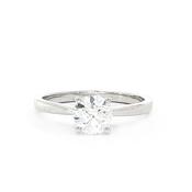 0.80ct F Si2 GIA Certified Solitaire Natural Diamond Engagement Ring Set in 18ct White Gold image