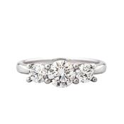 3ct D VS1 GIA Certified Round Natural Diamond 18ct White Gold Three Stone Ring