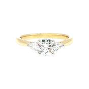 C0.55ct S0.18ct  D if Round Cut Natural Diamond Solitaire With Pear Sides in 18ct Yellow Gold image