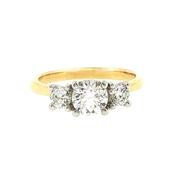 C0.70ct S0.36ct E VS2 Certified Natural Diamond Three Stone Engagement Ring image