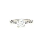 1.10ct Fvs2 Natural Diamond Solitaire Engagement Ring With Shoulder Diamonds Set In Platinum image