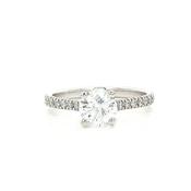 1.10ct Fvs2 Natural Diamond Solitaire Engagement Ring With Shoulder Diamonds Set In Platinum image