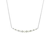 Crescent Shape Bezel 0.18ct Natural Diamond Pendant in 18ct White Gold image
