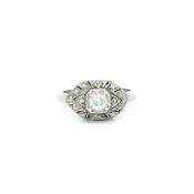 0.25ct Victorian Panel Closter Ring set in Platinum image