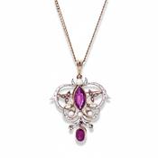 Antique Art Nouveau Ruby, Seed Pearl &amp; Natural Diamond Enamel Pendant in 18ct Yellow Gold