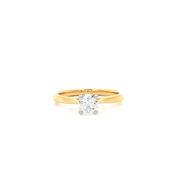 0.51ct D si1 GIA Certified Natural Diamond Solitaire Set In 18ct Yellow Gold image