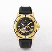 Bulova Gents Marine Star Automatic Watch with Black Dial on a Silicone Strap image