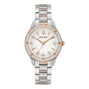 Bulova Ladies Diamond &amp; Mother Of Pearl Dial on Two Tone Bracelet image
