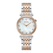 Bulova Ladies Regatta Two Tone Mother Of Pearl &amp; Diamond Dial on Stainless Steel Bracelet image