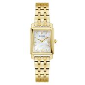 Bulova Ladies Sutton Rectangle Gold Plated Mother Of Pearl Dial on Bracelet image