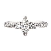 C0.42ct S0.35ct G vs1 Marquise Natural Diamond Solitaire with Brill Sides &amp; Sh Set In18ct White Gold image