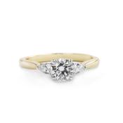 C0.55ct S0.18ct  D if Round Cut Natural Diamond Solitaire With Pear Sides in 18ct Yellow Gold image