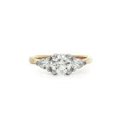 C0.80ct S0.40ct G vs1 Round Solitaire Pear Sides Set In 18ct Yellow Gold image
