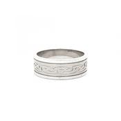 Celtic 7.5mm Gents Wedding Band in 9ct White Gold image