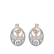 Celtic Trinity Knot Sterling Silver &amp; Rose Gold House of Lor Earrings