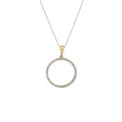 Cubic Zirconia Open Circle Pendant &amp; Chain in 9ct Yellow Gold image