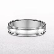 Gents 5mm Three Row Wedding Band In 18ct White Gold - R