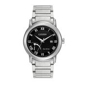 Gents Citizen Eco-Drive Stainless Steel Black Dial With Power Reserve Indicator image