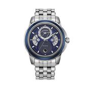 Gents Eco-Drive Calendrier Moonphase Navy Dial Stainless Steel Bracelet image