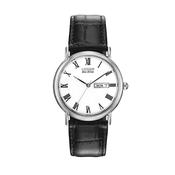 Gents Eco-Drive Citizen Corso Day Date Stainless Steel White Dial Strap image