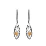 Irish Rose Gold Shamrock Sterling Silver House of Lor Drop Earrings