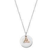 Irish Rose Gold Trinity Knot &amp; Silver Disc House of Lor Pendant