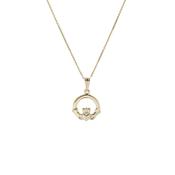 Medium Claddagh Pendant &amp; Chain In 10ct Yellow Gold image