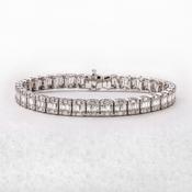Natural Diamond Invisible Set 5.45ct Line Bracelet in 18ct White Gold image