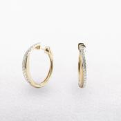 Natural Diamond Set Twisted Hoop Earrings in 9ct Yellow Gold