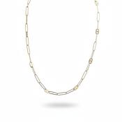 Oval &amp; Flat Gucci Link Chain Necklace in 9ct Gold