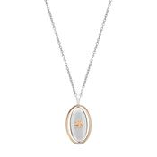 Oval Irish Rose Gold Shamrock &amp; Silver House of Lor Pendant