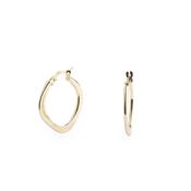 Plain Medium Flat Square Hoop Earring in 9ct Yellow Gold