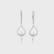 1.34ct Natural Diamond Fancy Marquise Drop Earrings in 18ct White Gold image