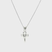 Natural Diamond 0.22ct Silhoutte Cross Pendant in 18ct White Gold image