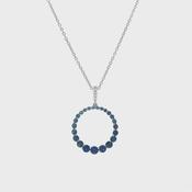 Sapphire and Natural Diamond Open Circle Hoop Pendant Bail in 18ct White Gold image
