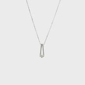 Natural Diamond Set Curved Bar Pendant in 9ct White Gold image