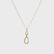 Double Oval Natural Diamond Set Link Pendant in 9ct Yellow Gold image