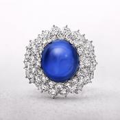 Rare Burma Sapphire and Diamond Ring image
