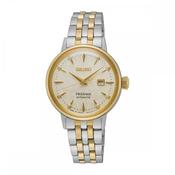 Seiko Ladies Two Tone Automatic Diamond Cream and Date Dial Presage on Stainless Steel Bracelet