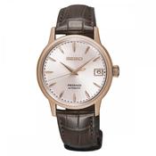 Seiko Unisex Rose Gold Plated Automatic Presage on Brown Strap image